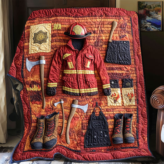 Firefighter Into The Fight WU0401012CL Quilt Blanket