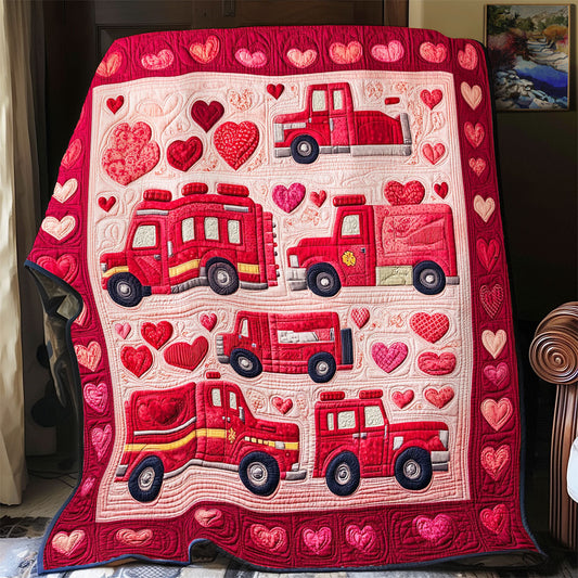 Firefighter Love WU1401013CL Quilt Blanket