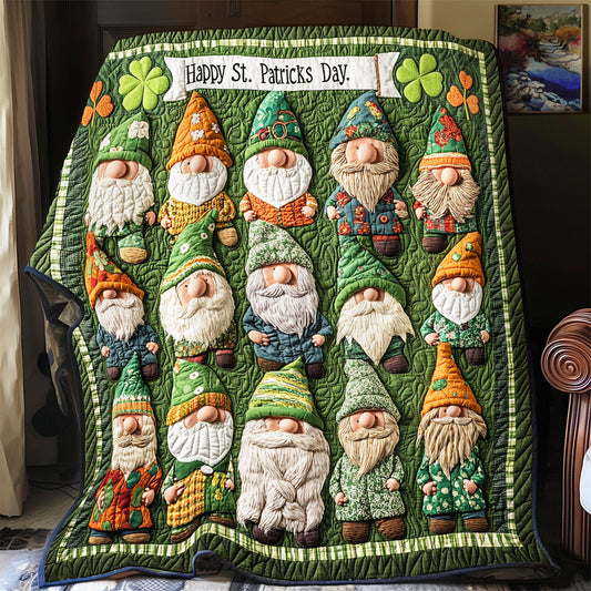 Gnome Happy St. Pattrick Day WU1401014CL Quilt Blanket