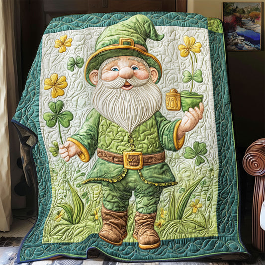Gnome Happy St.Patrick's Day WU0101023CL Quilt Blanket