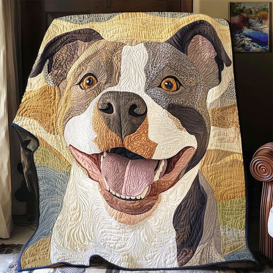 Happy Pitbull WU1302079CL Quilt Blanket
