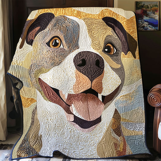 Happy Pitbull WU1302080CL Quilt Blanket