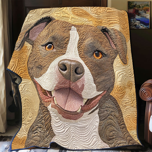 Happy Pitbull WU1302082CL Quilt Blanket