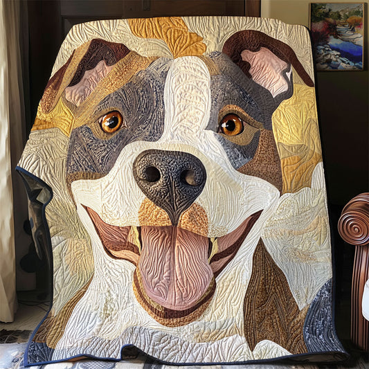 Happy Pitbull WU1302084CL Quilt Blanket