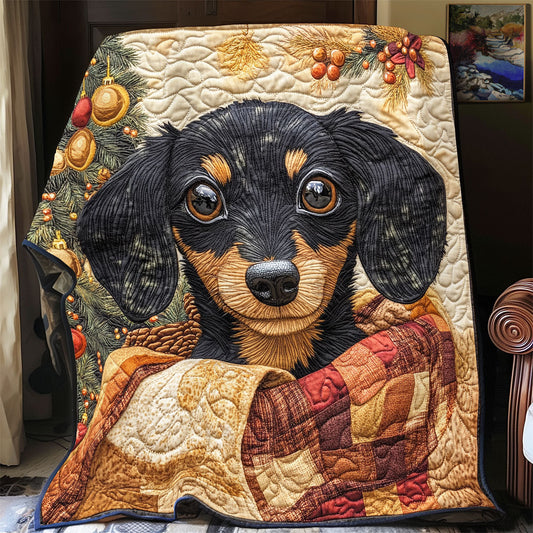 Little Dachshund WU1302043CL Quilt Blanket