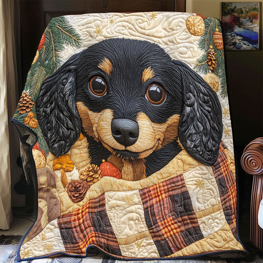 Little Dachshund WU1302045CL Quilt Blanket
