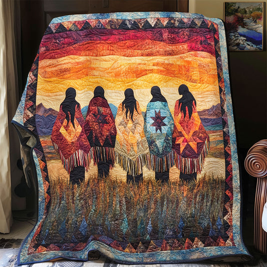 Native American Echoes Of The Earth Mother WU1203080CL Quilt Blanket