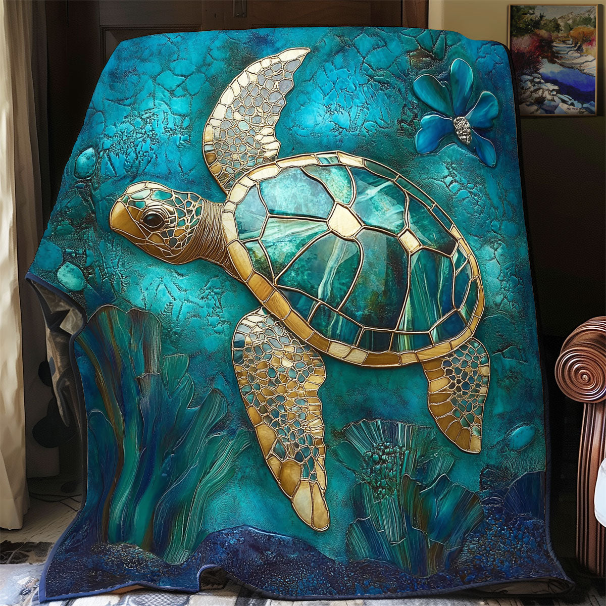 Sea Turtle Mystic Ocean WU0401001CL Quilt Blanket
