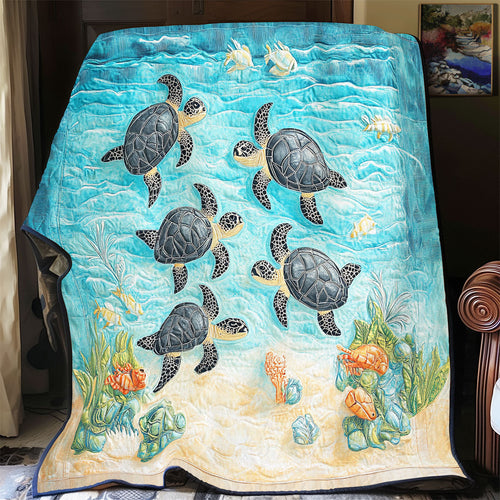 Sea Turtles Ocean Is Calling WU1501012CL Quilt Blanket