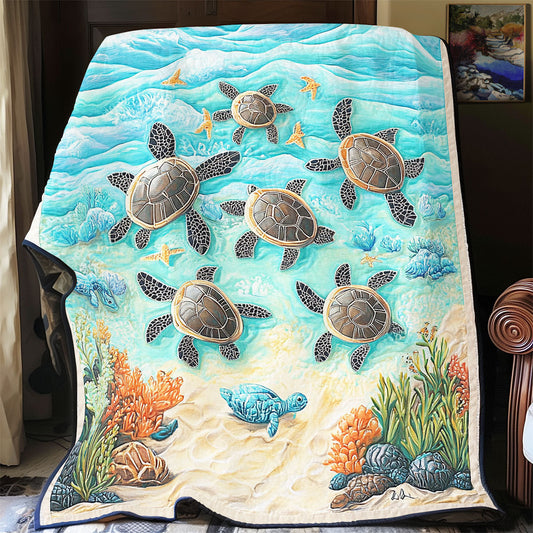 Sea Turtles Ocean Is Calling WU1501014CL Quilt Blanket
