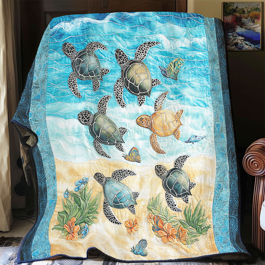 Sea Turtles Ocean Is Calling WU1501015CL Quilt Blanket