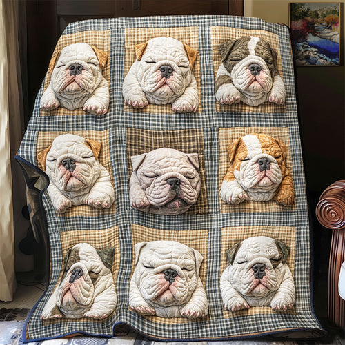 Sleeping Bulldog WU2301057CL Quilt Blanket