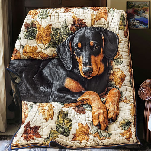 Sleeping Dachshund WU2001056CL Quilt Blanket