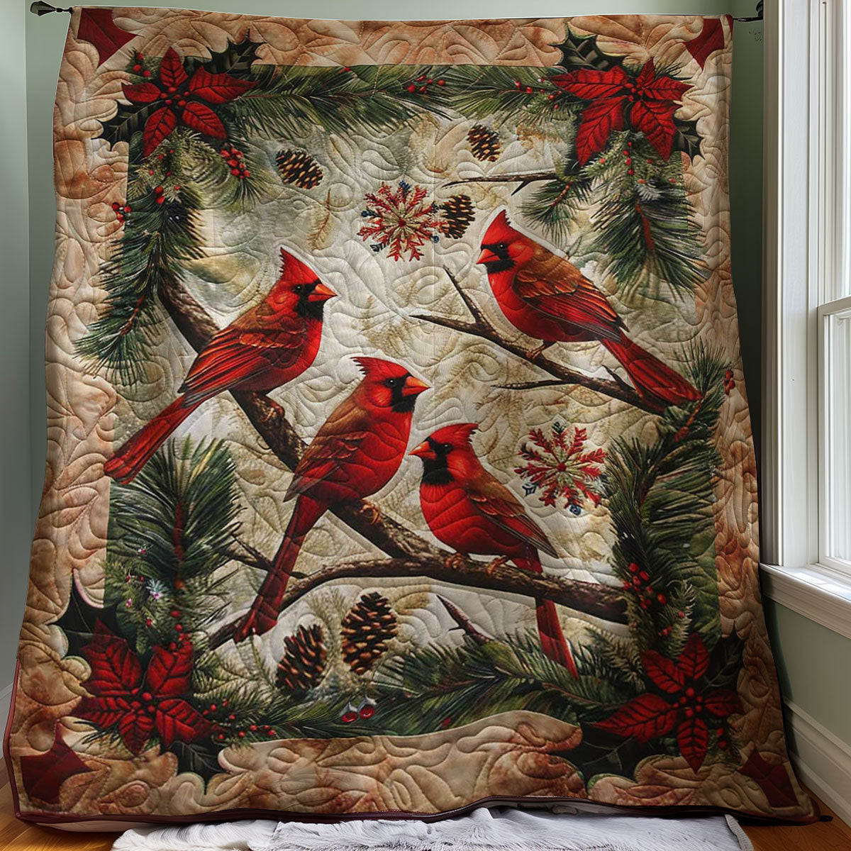 Cardinal Bird WJ0107004CL Quilt Blanket
