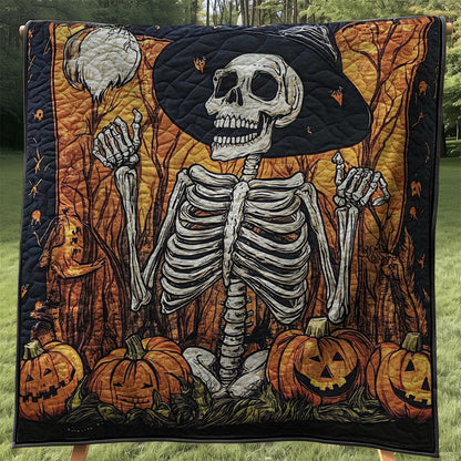 Halloween Witch Skeleton WJ0608018CL Quilt Blanket
