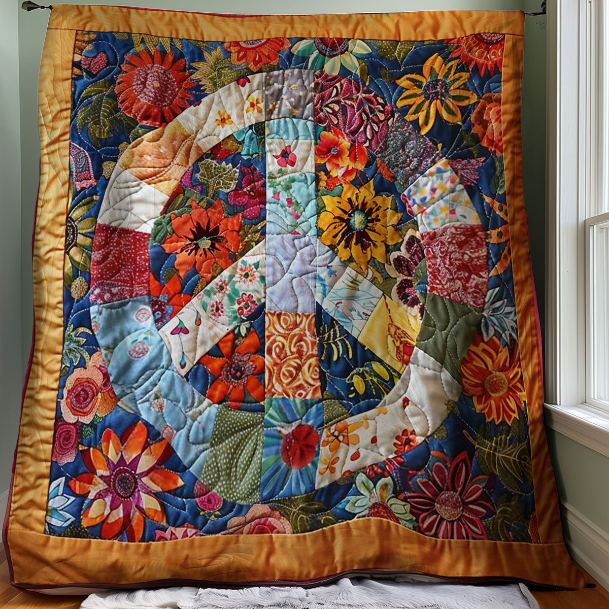 Trippy Hippie Sign WJ1907038CL Quilt Blanket