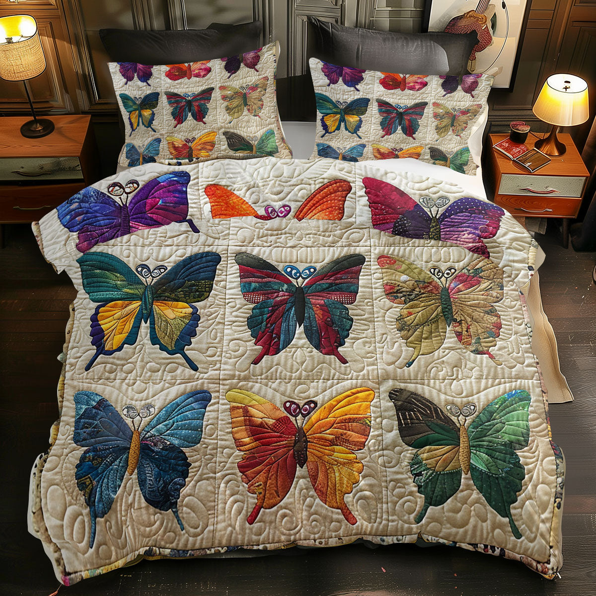 Butterflies WJ1106021CL Quilted Bedding Set