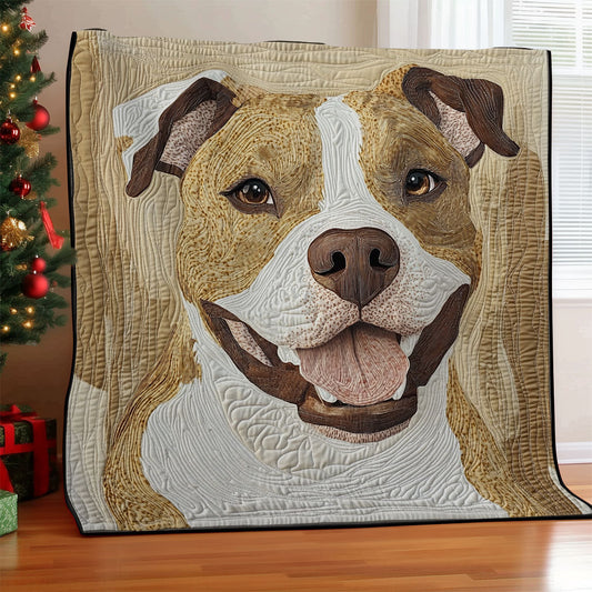 Happy Pitbull WU1302081CL Quilt Blanket