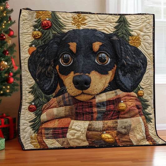 Little Dachshund WU1302044CL Quilt Blanket