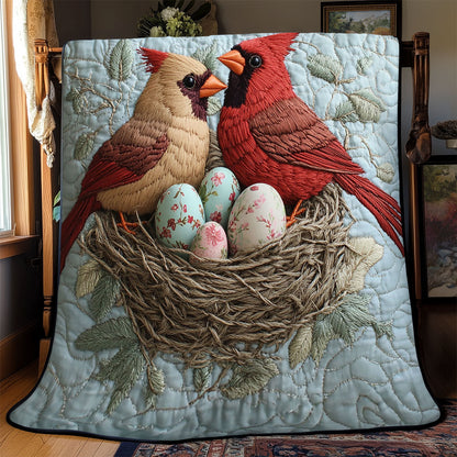 Cardinal Easter Egg WJ1002013CL Quilt Blanket