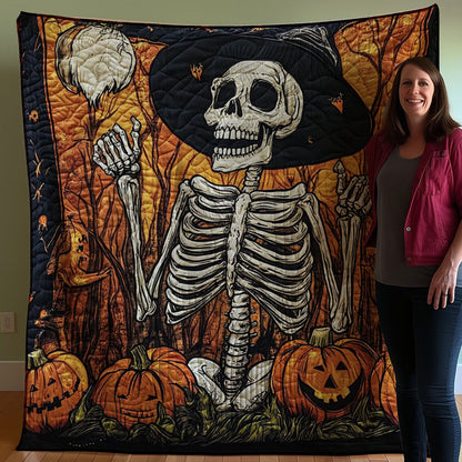 Halloween Witch Skeleton WJ0608018CL Quilt Blanket