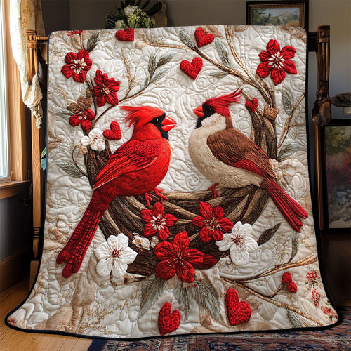 Heartfelt Cardinal WJ1202016CL Quilt Blanket