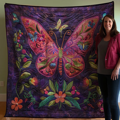 Purple Butterfly WJ1707017CL Quilt Blanket