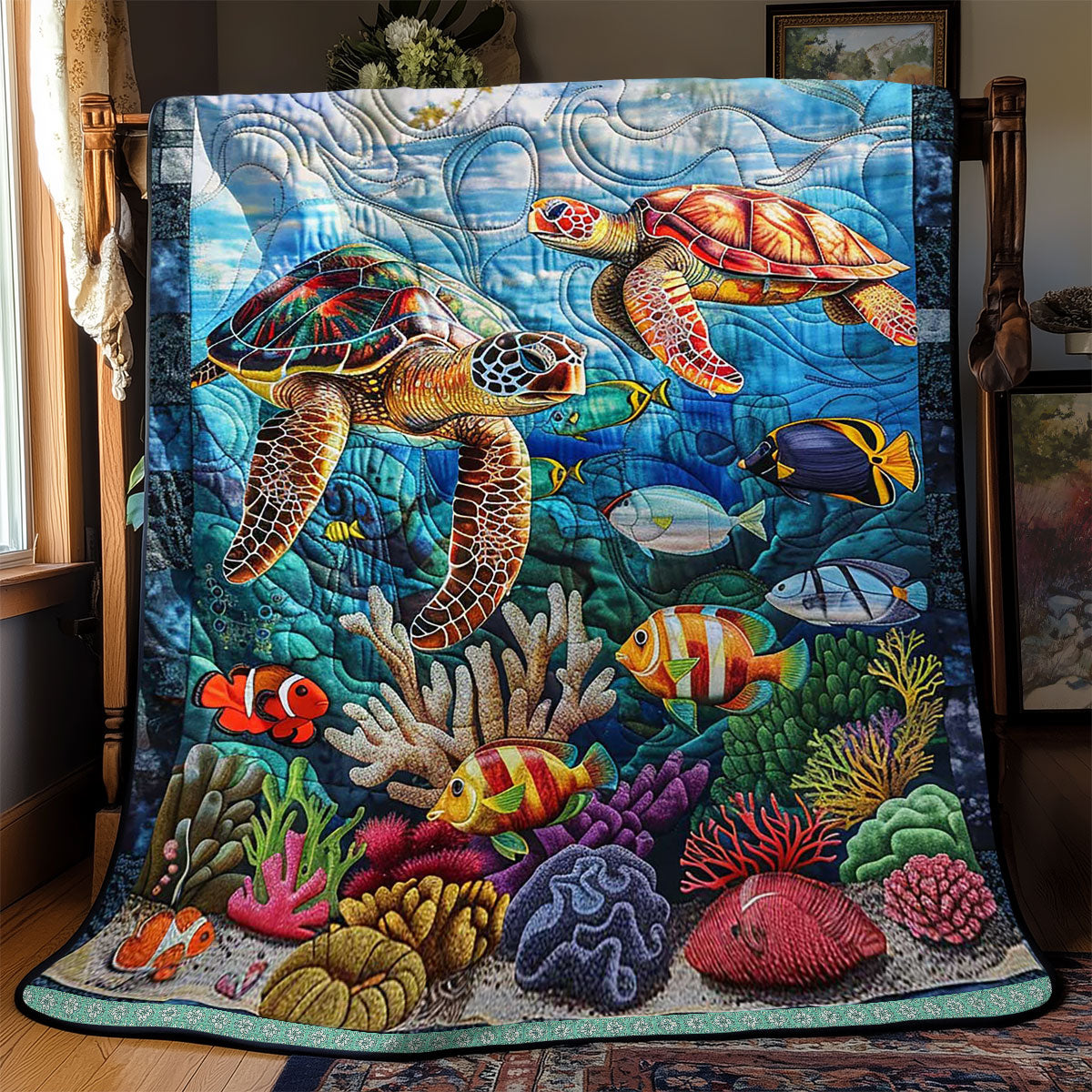 Sea Turtle WJ1609027CL Quilt Blanket