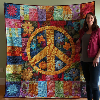 Trippy Hippie Sign WJ0208036CL Quilt Blanket