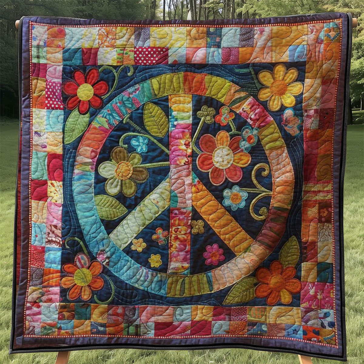 Trippy Hippie Sign WJ2707030CL Quilt Blanket