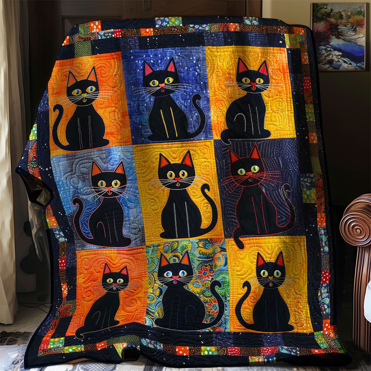 Black Cats WJ1908002CL Quilt Blanket