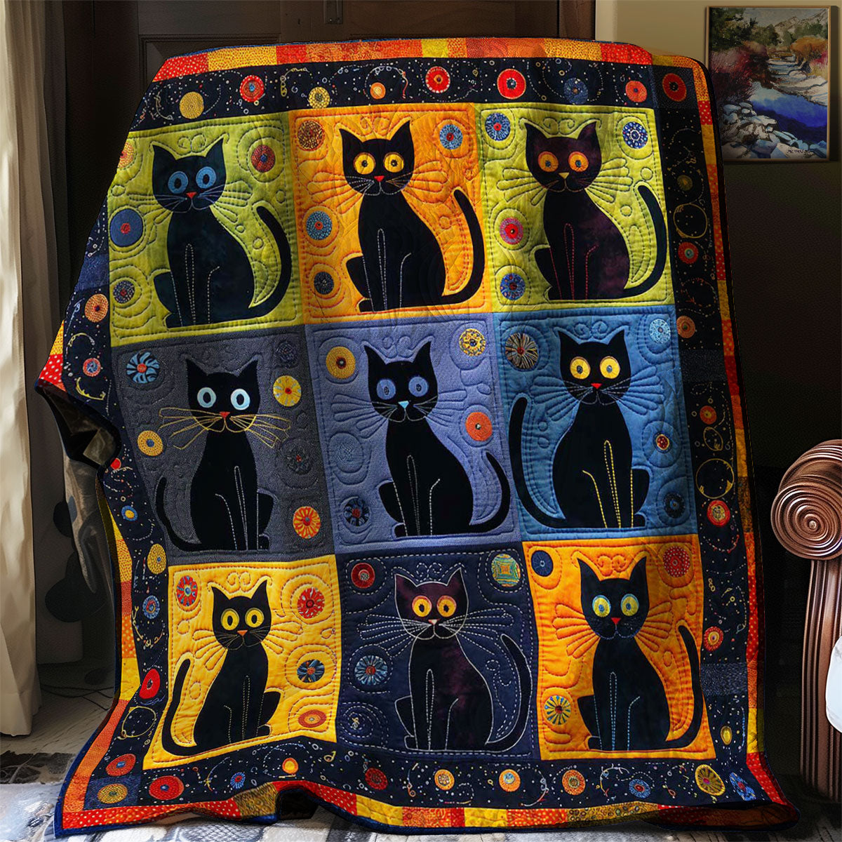 Black Cats WJ2008002CL Quilt Blanket