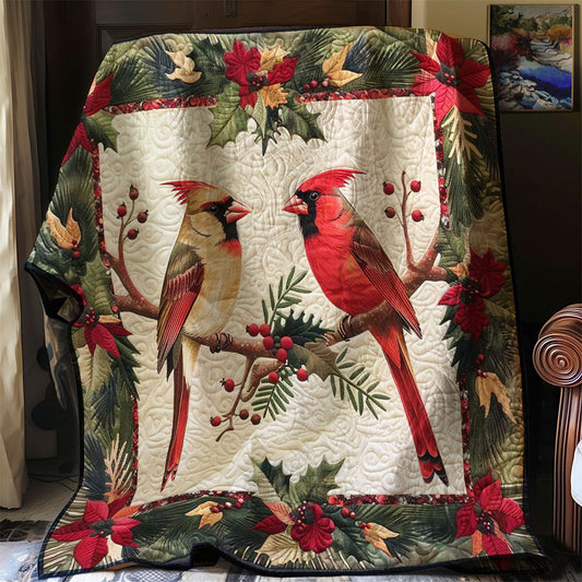 Christmas Cardinal WJ2008011CL Quilt Blanket