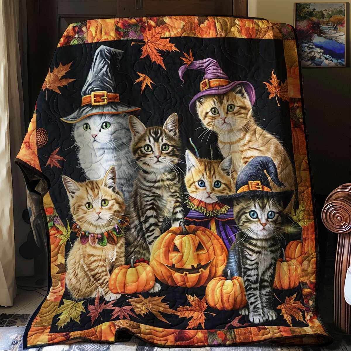 Halloween Cat WJ0609010CL Quilt Blanket