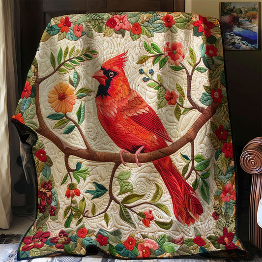 Red Cardinal WJ0108027CL Quilt Blanket