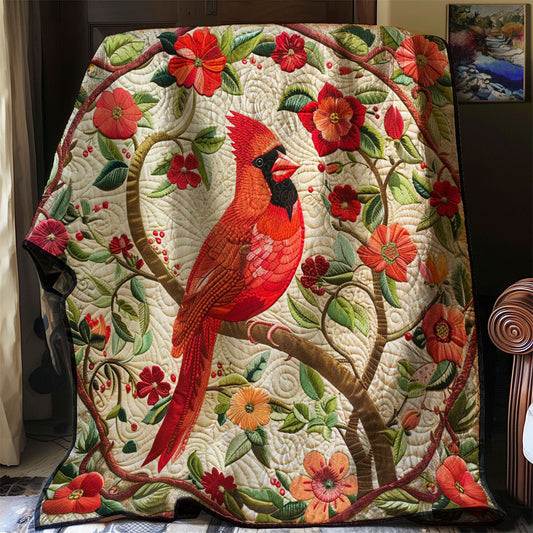 Red Cardinal WJ0208026CL Quilt Blanket