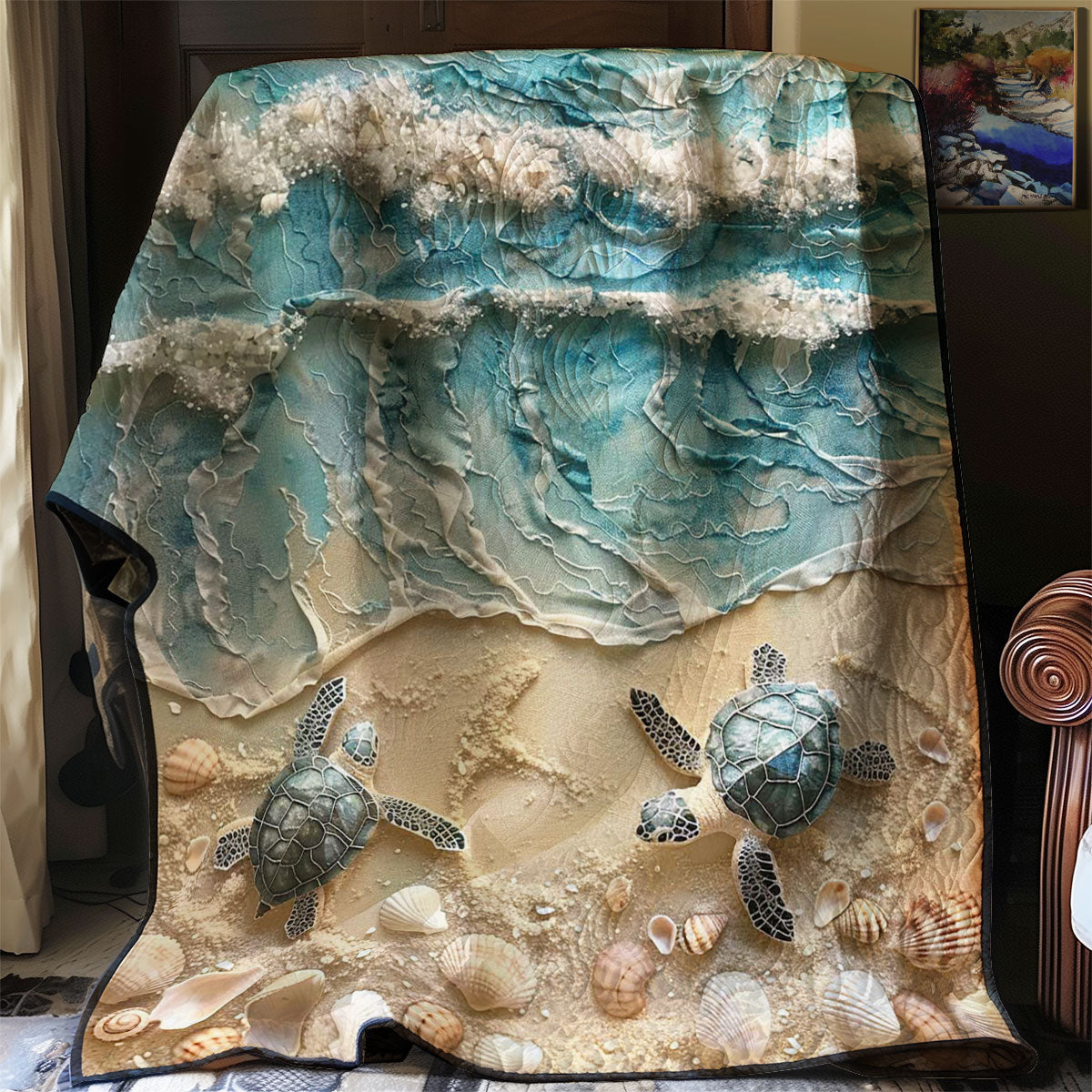 Sea Turtle WJ1009027CL Quilt Blanket