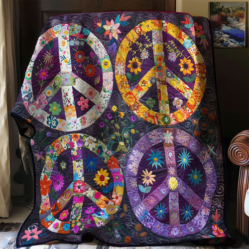 Trippy Hippie Sign WJ1608025CL Quilt Blanket