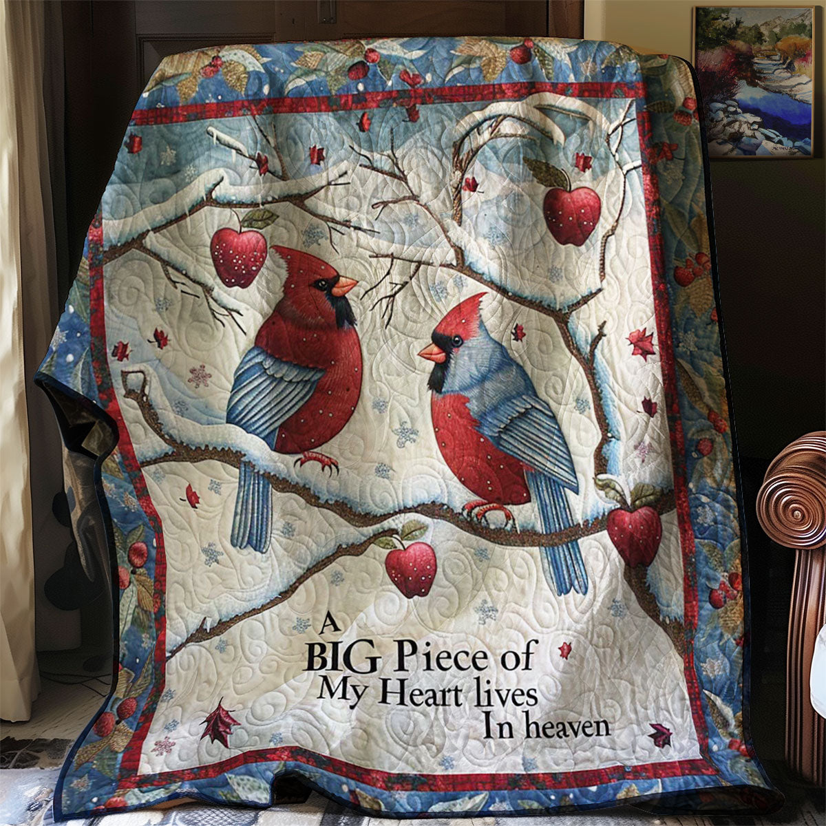 Winter Cardinal WJ3008027CL Quilt Blanket