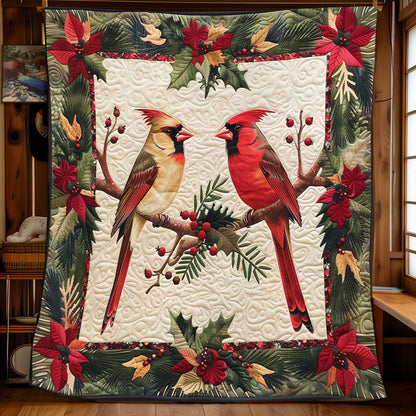 Christmas Cardinal WJ2008011CL Quilt Blanket