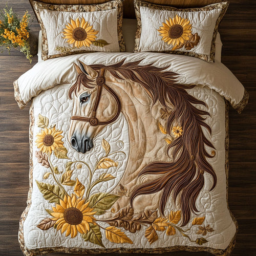 Mystic Horse WX0603057CL Quilted Bedding Set
