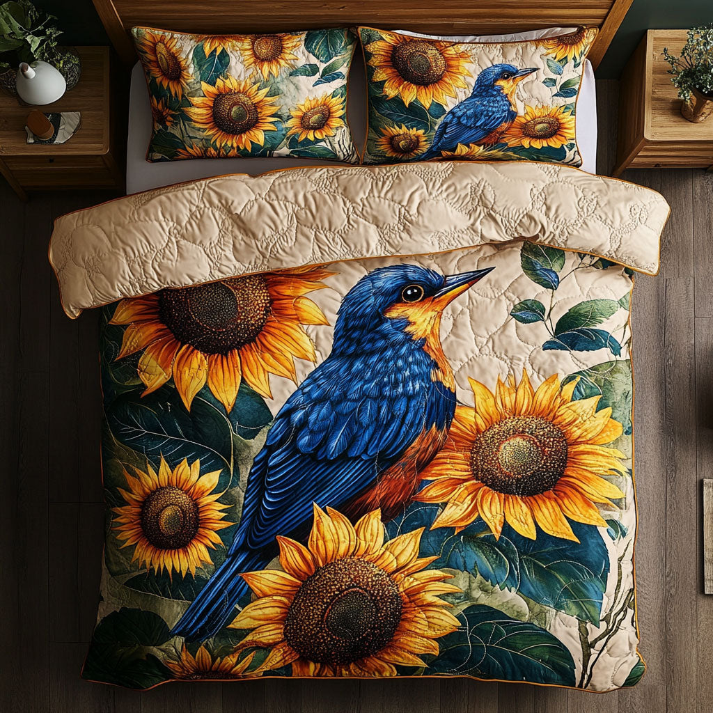 Mystic Kingfisher WX0703032CL Quilted Bedding Set