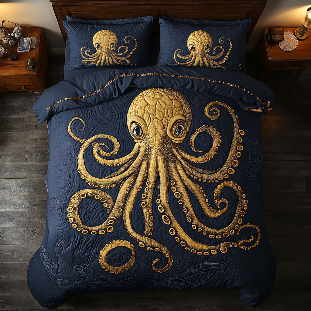 Mystic Octopus WX0303035CL Quilted Bedding Set