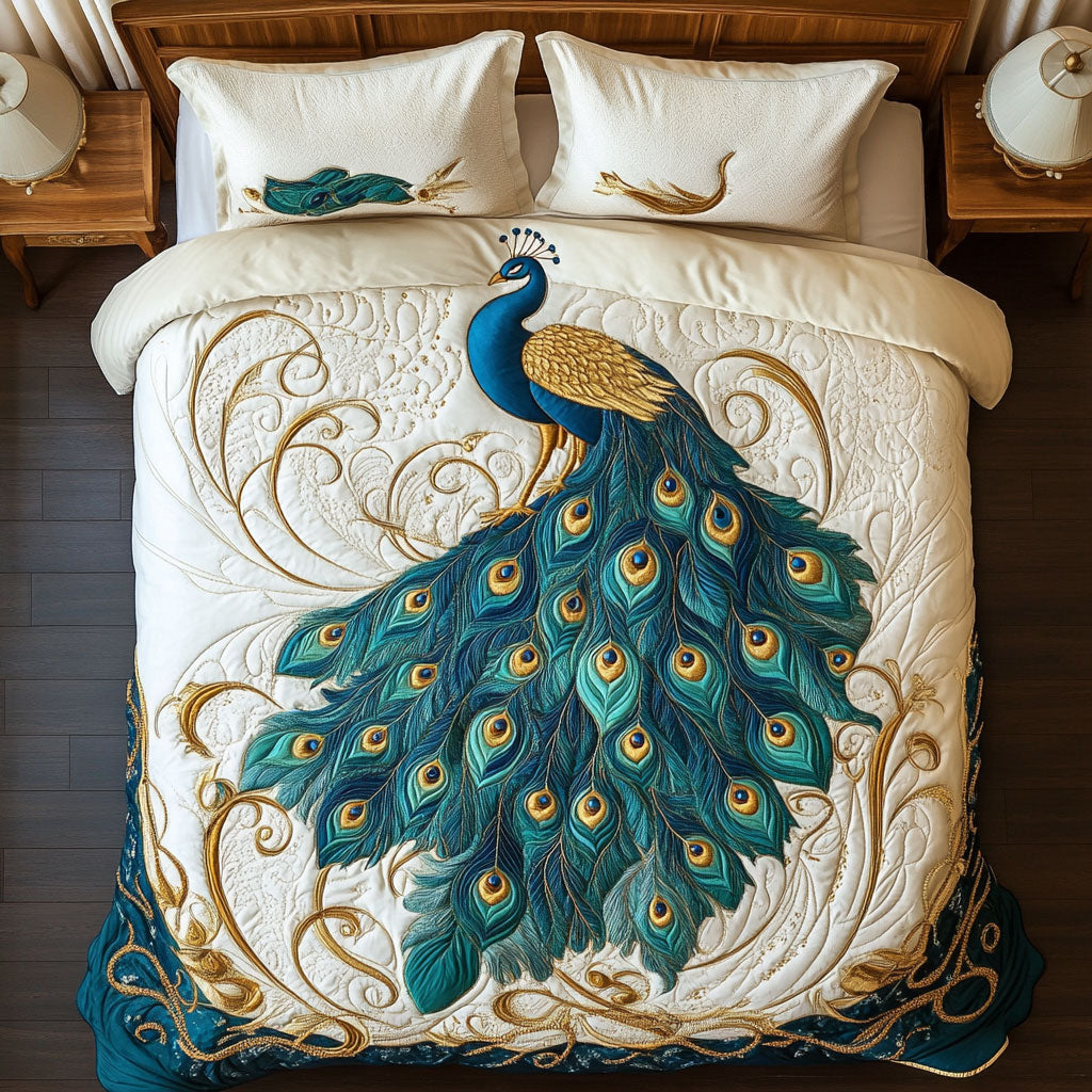 Mystic Peacock WX0403029CL Quilted Bedding Set