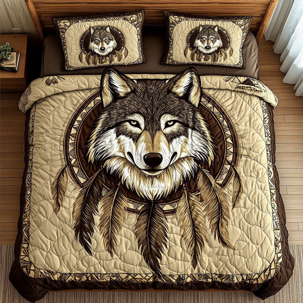 Mystic Wolf WX0703034CL Quilted Bedding Set