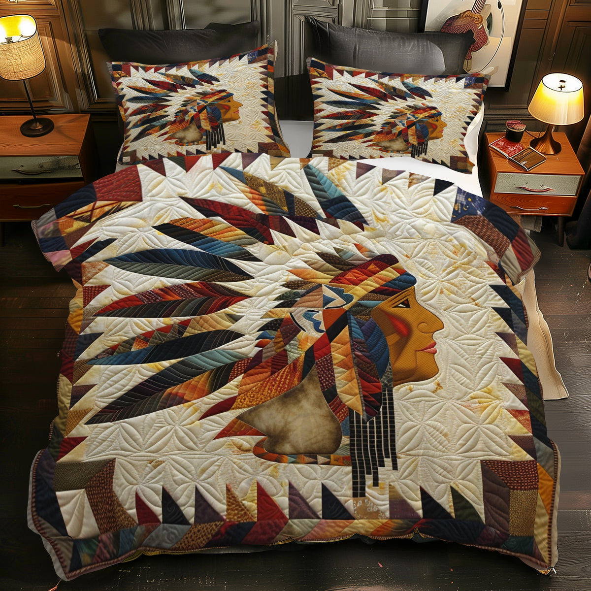 Native American XR1505003CL Quilted Bedding Set