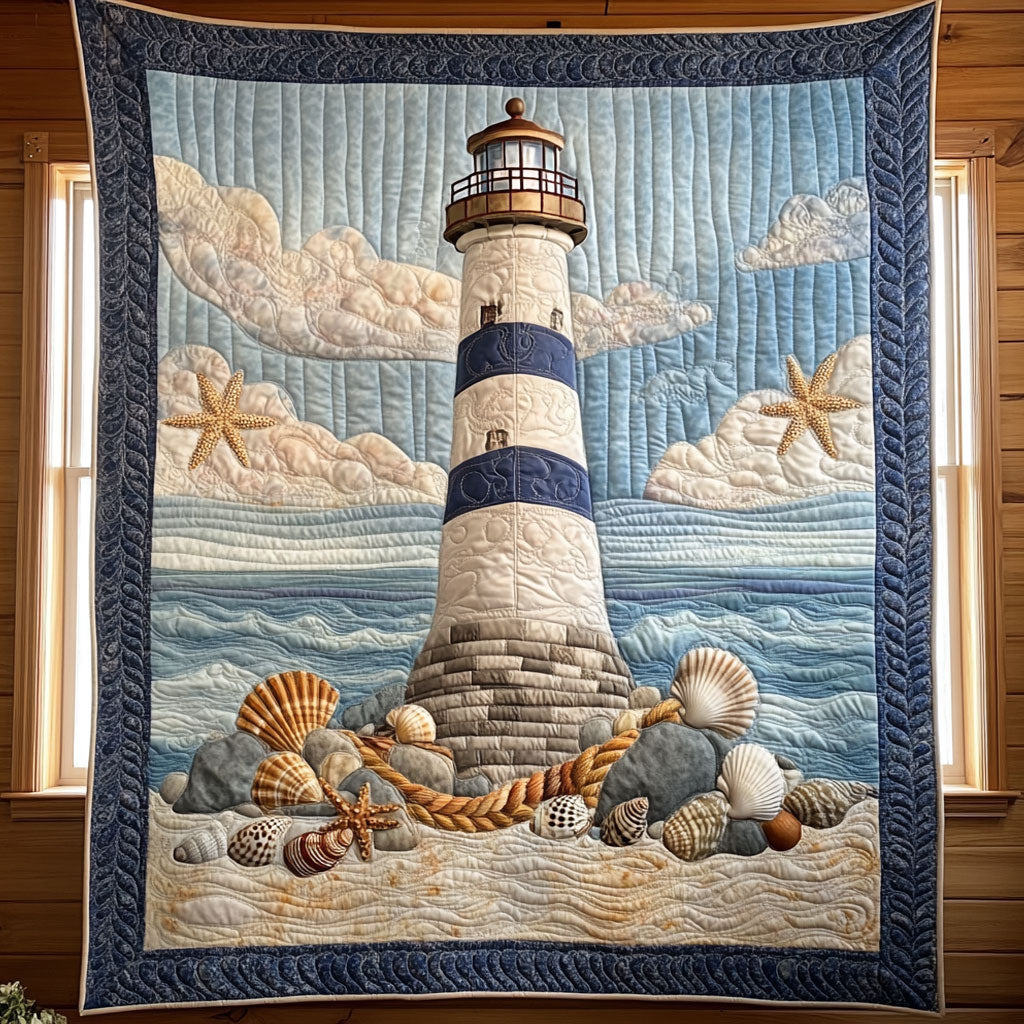 Ocean Breeze Lighthouse CP2406055CL Quilt Blanket