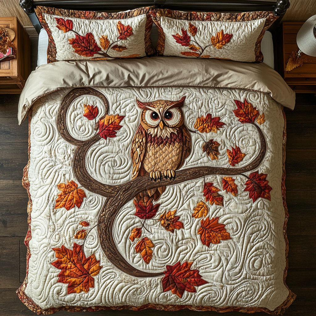 Owl Autumn WX1303094CL Quilted Bedding Set