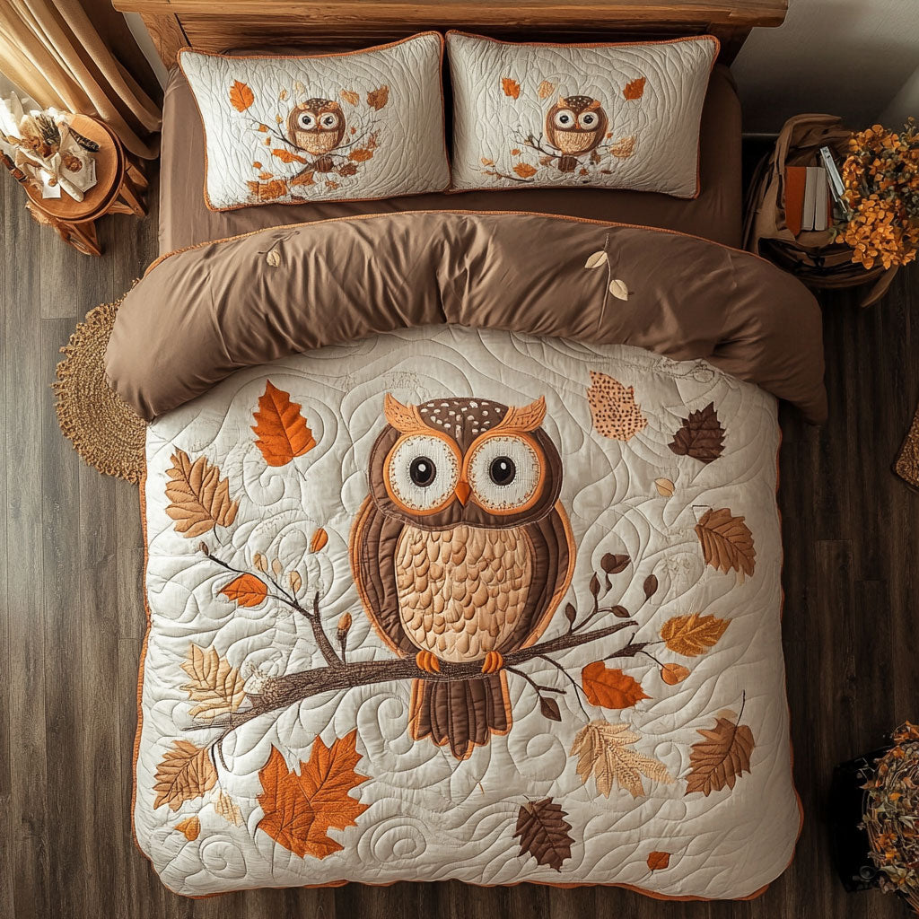 Owl Autumn WX2802153CL Quilted Bedding Set