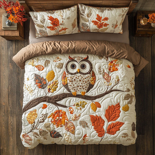 Owl Autumn WX2802154CL Quilted Bedding Set